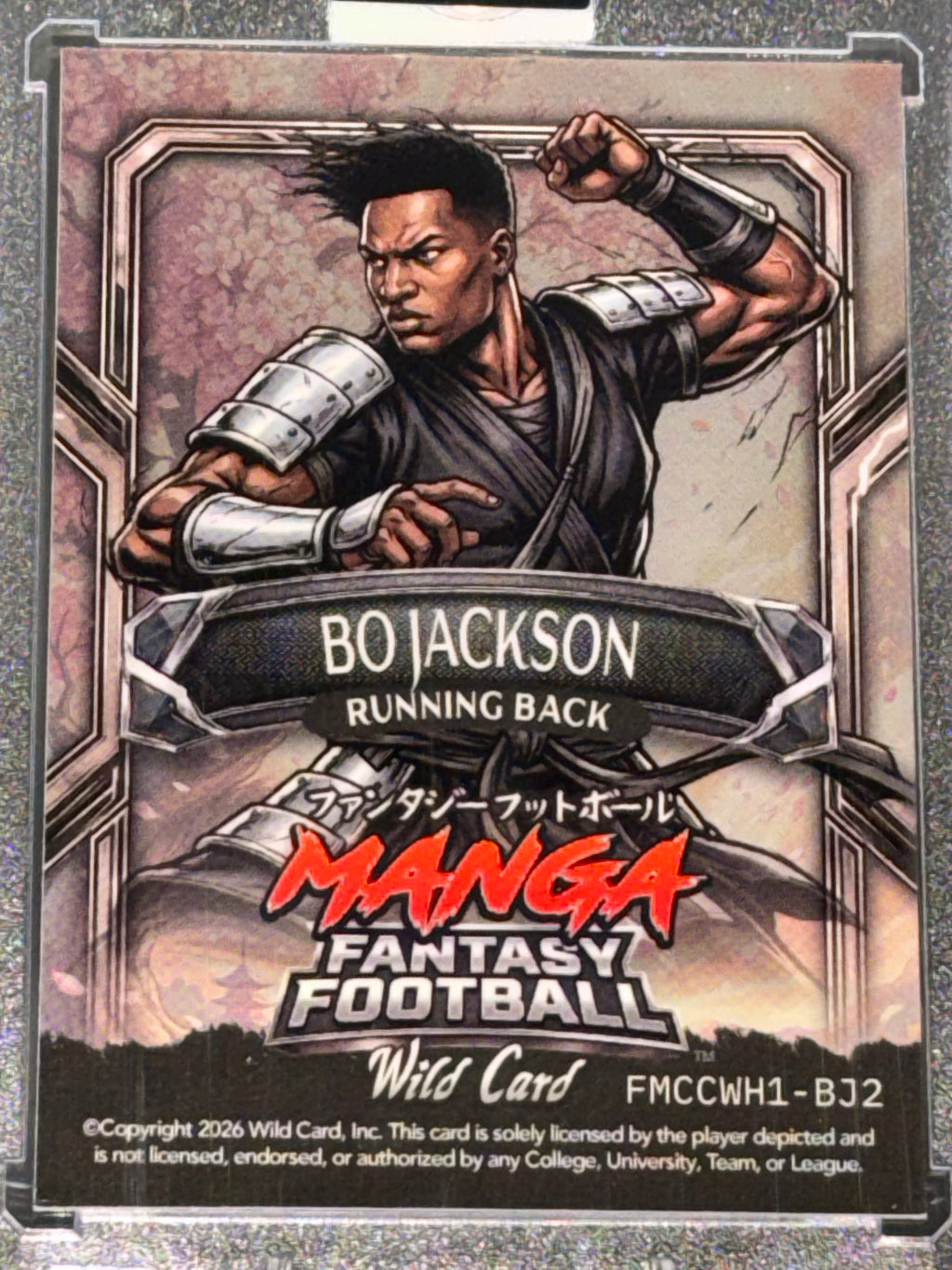 WildCard 2026 FantasyFootball MangaChaseRainbow Cherry White Bo Jackson True1/1