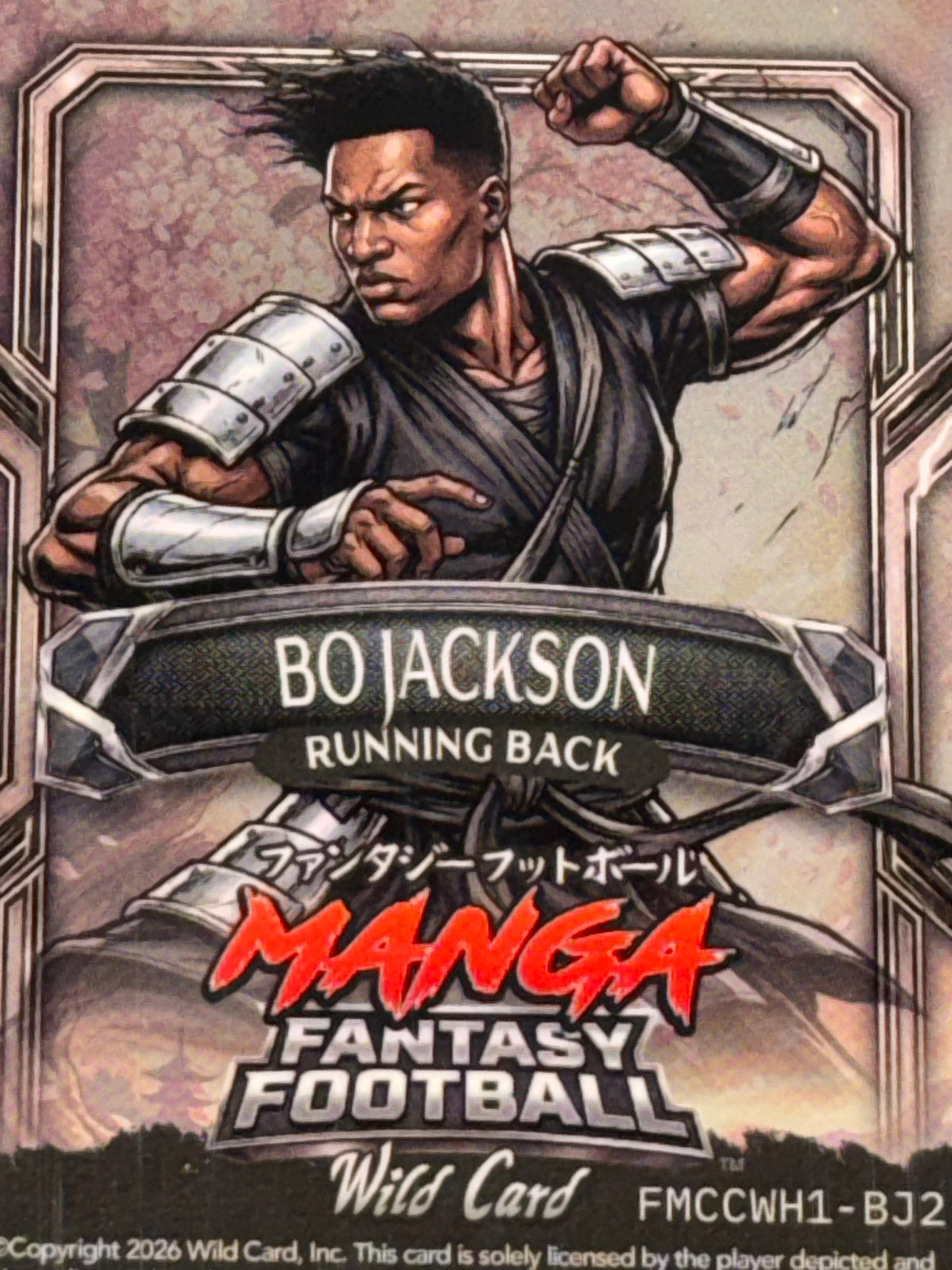 WildCard 2026 FantasyFootball MangaChaseRainbow Cherry White Bo Jackson True1/1