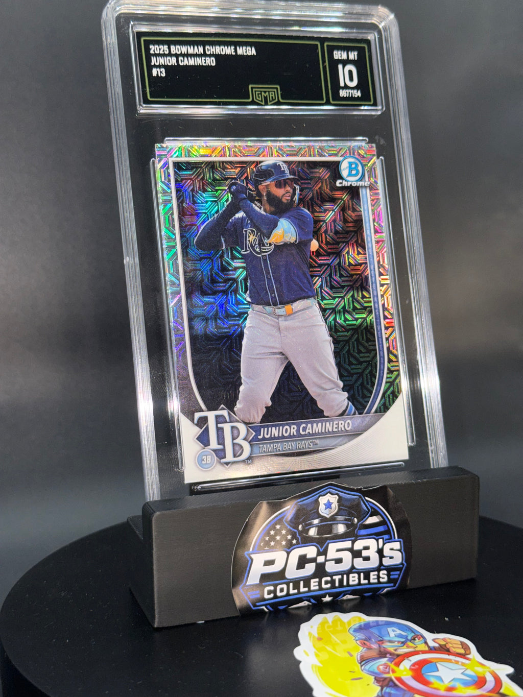 Bowman 2025 Bowman Chrome Mega Junior Caminero #13 Tampa Bay Rays Graded 10