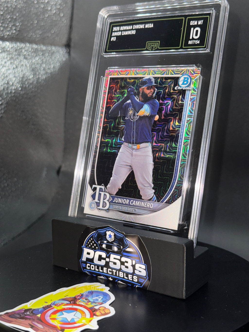 Bowman 2025 Bowman Chrome Mega Junior Caminero #13 Tampa Bay Rays Graded 10
