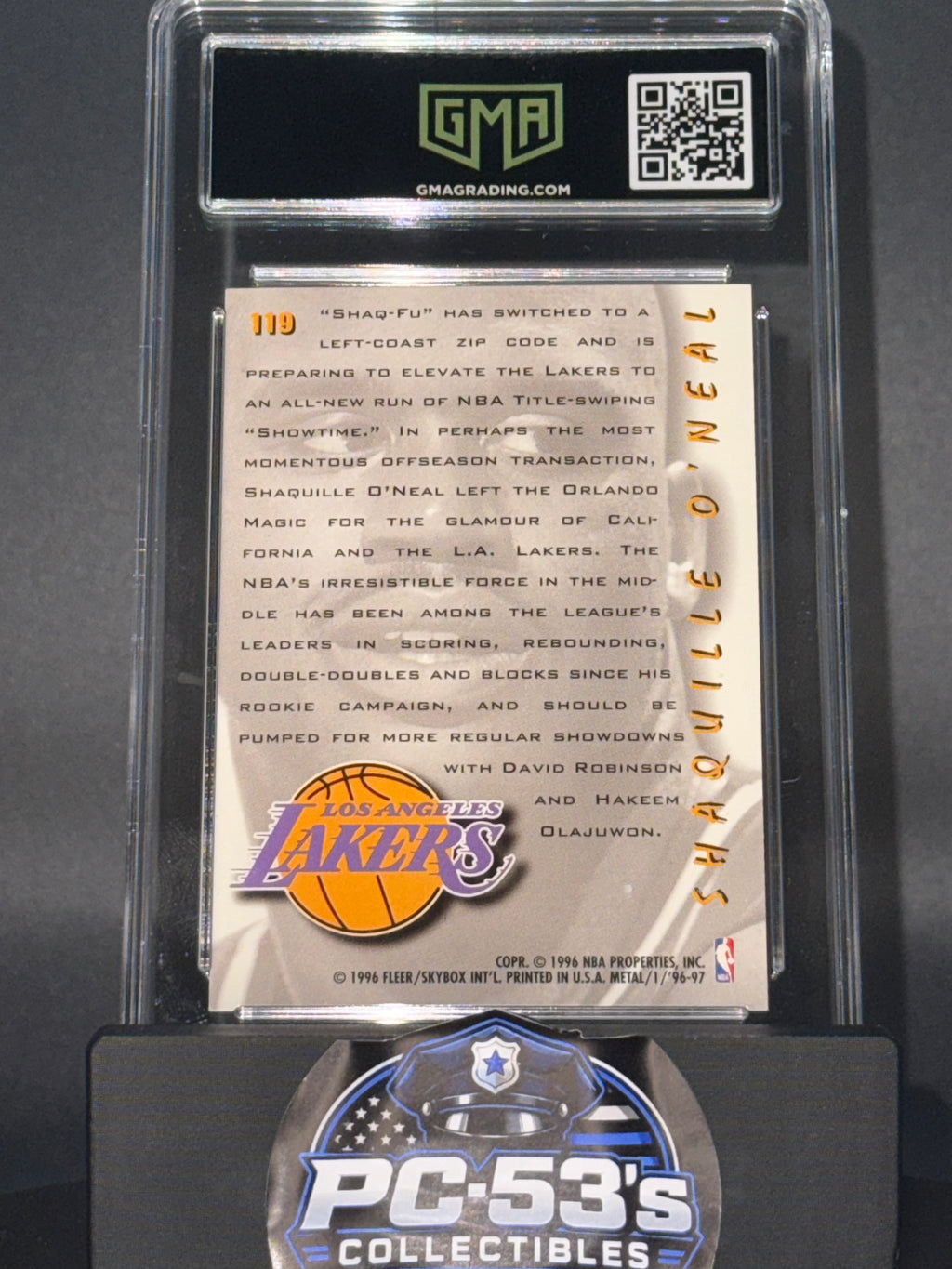 Fleer Metal 1996-97 On the Move Shaquille O'Neal #119 Los Angeles Lakers