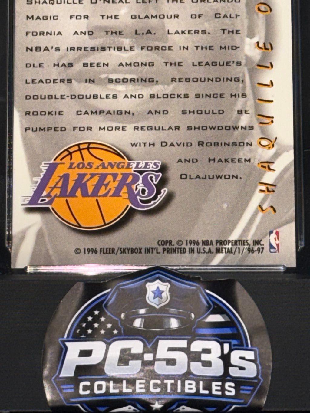 Fleer Metal 1996-97 On the Move Shaquille O'Neal #119 Los Angeles Lakers