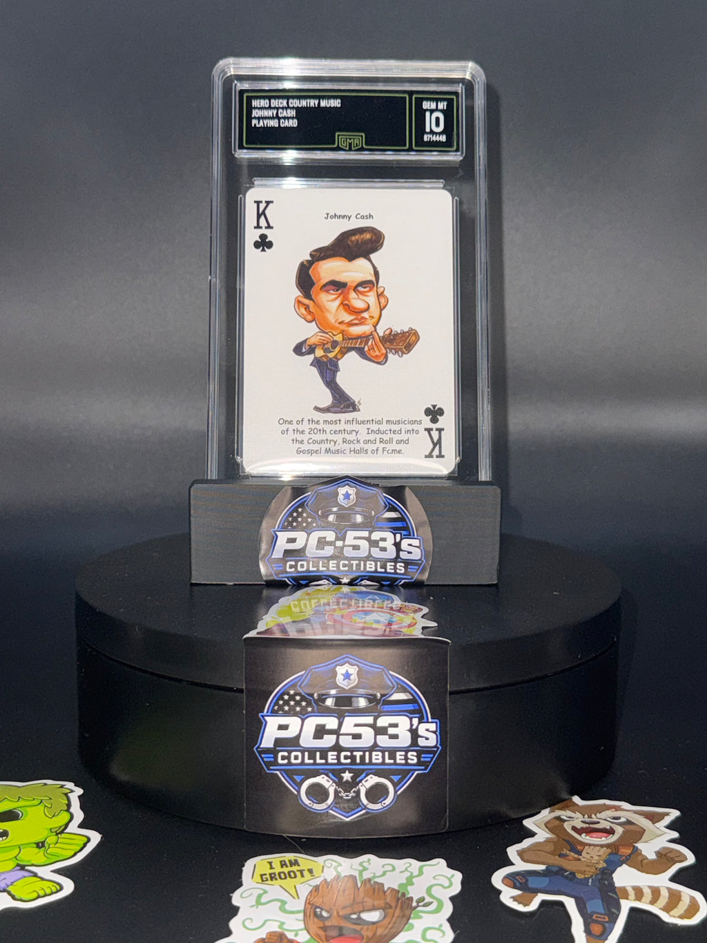 Hero Deck Country Music Johnny Cash King of Clubs Playing Card GMA 10 Graded