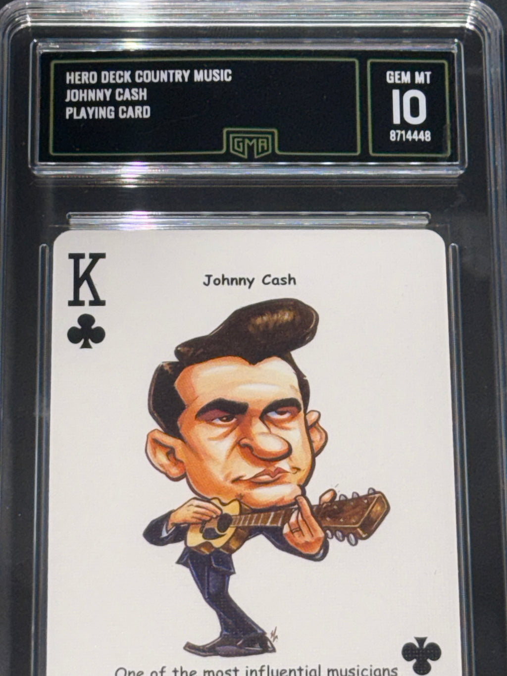 Hero Deck Country Music Johnny Cash King of Clubs Playing Card GMA 10 Graded