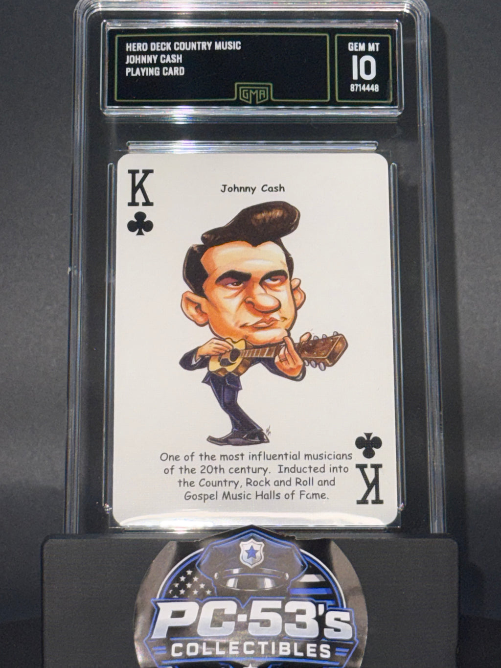 Hero Deck Country Music Johnny Cash King of Clubs Playing Card GMA 10 Graded