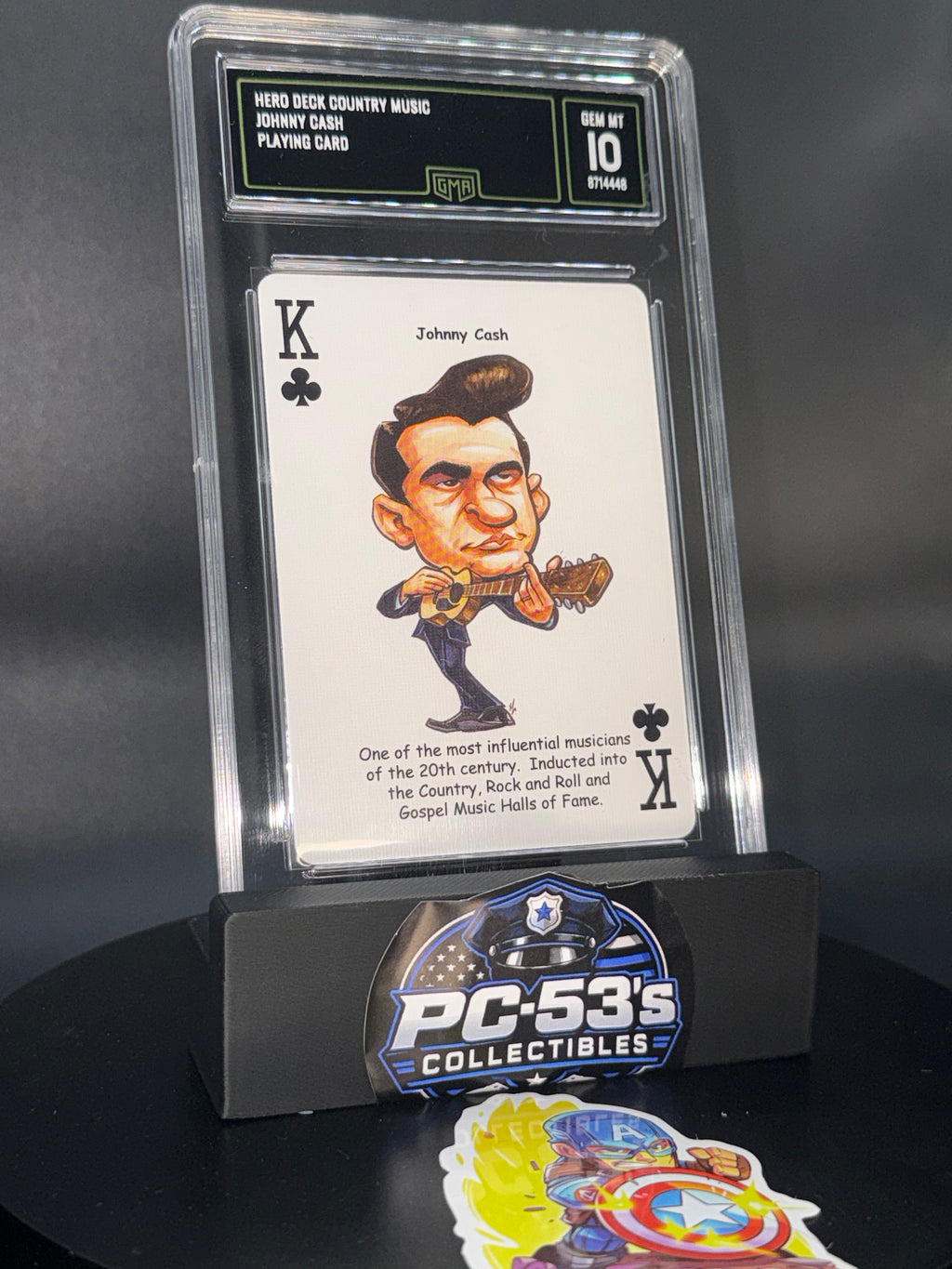 Hero Deck Country Music Johnny Cash King of Clubs Playing Card GMA 10 Graded
