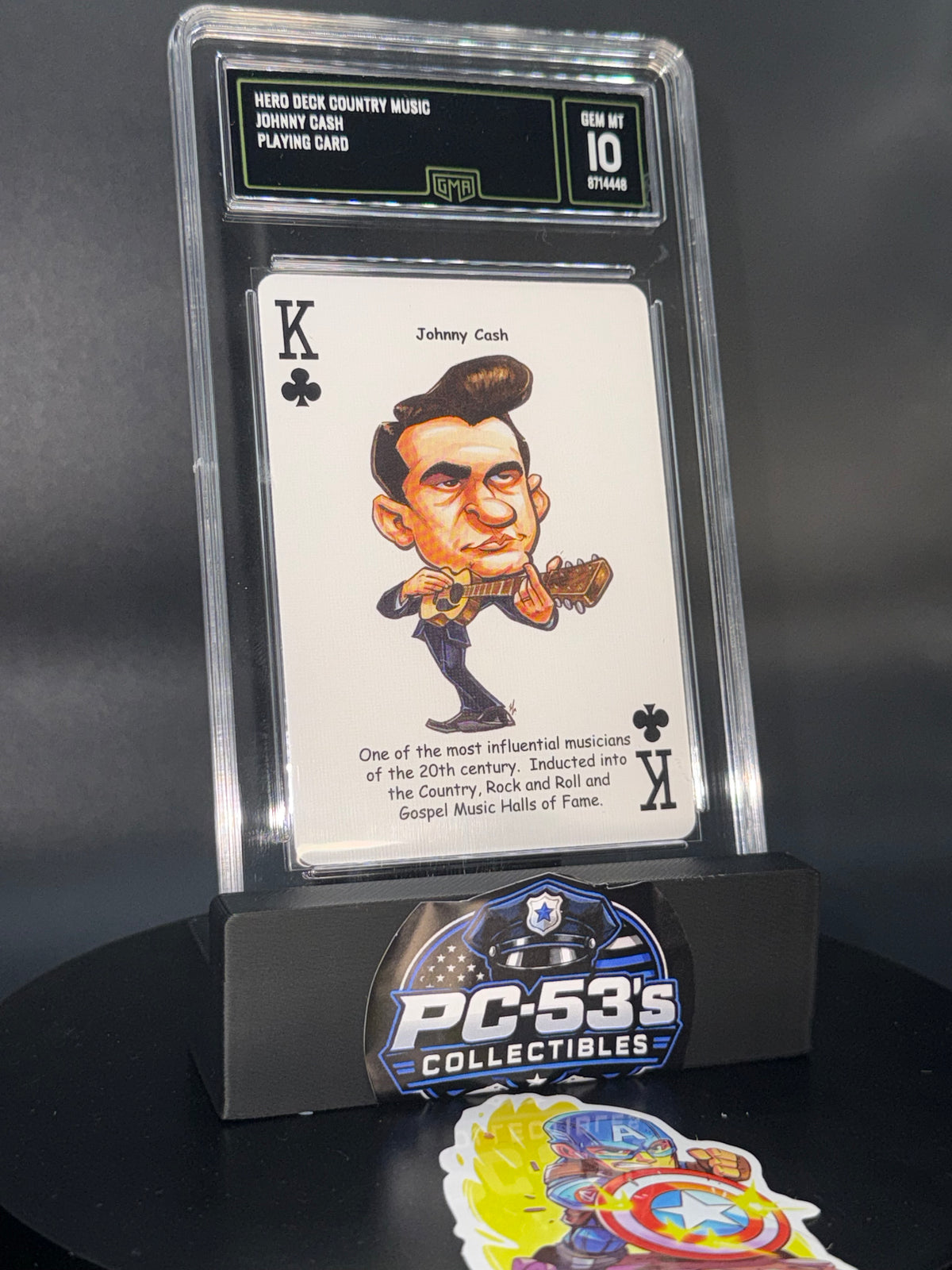 Hero Deck Country Music Johnny Cash King of Clubs Playing Card GMA 10 Graded