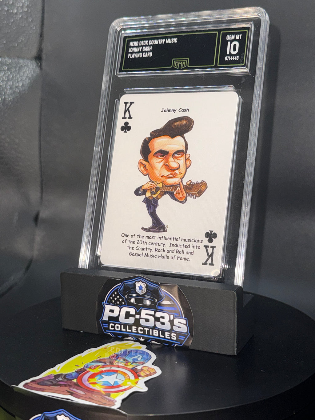 Hero Deck Country Music Johnny Cash King of Clubs Playing Card GMA 10 Graded