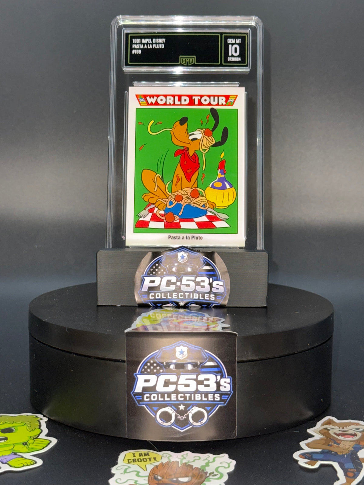 Impel 1991 Disney World Tour #199 “Pasta a la Pluto” Pluto Graded GEM-MT 10