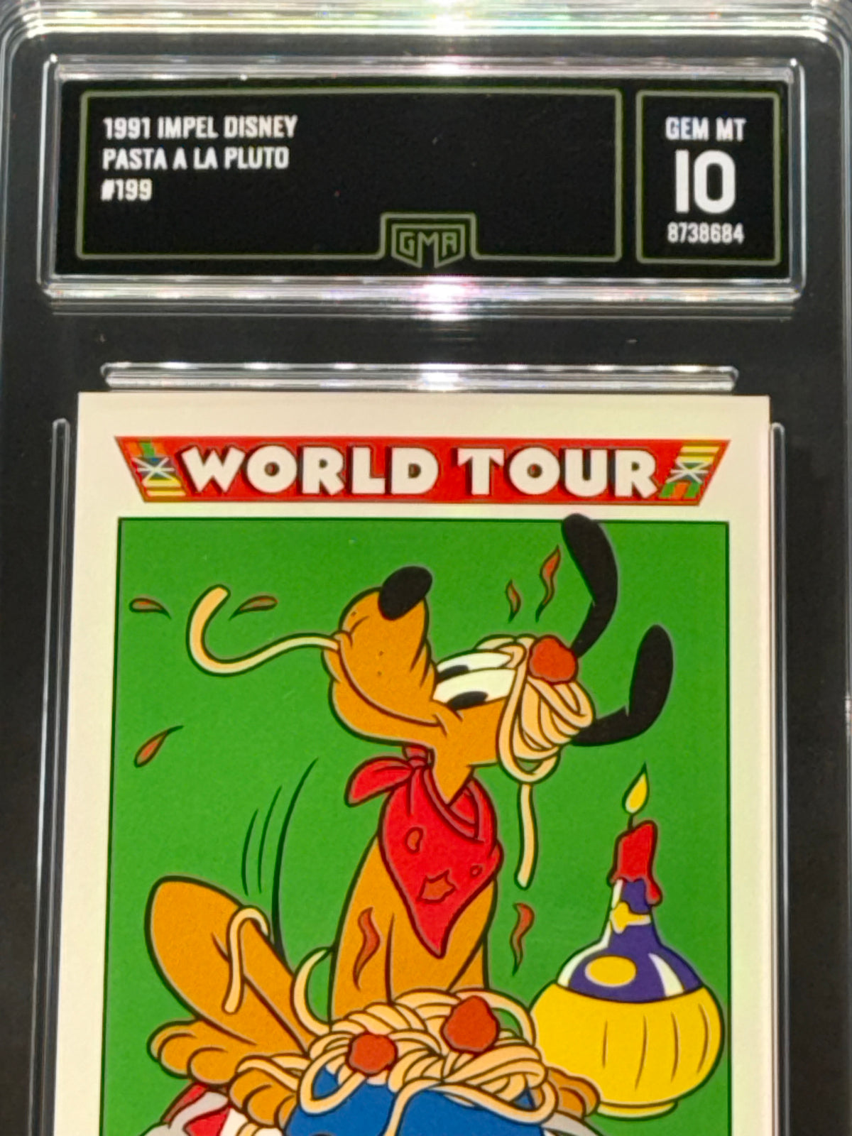Impel 1991 Disney World Tour #199 “Pasta a la Pluto” Pluto Graded GEM-MT 10