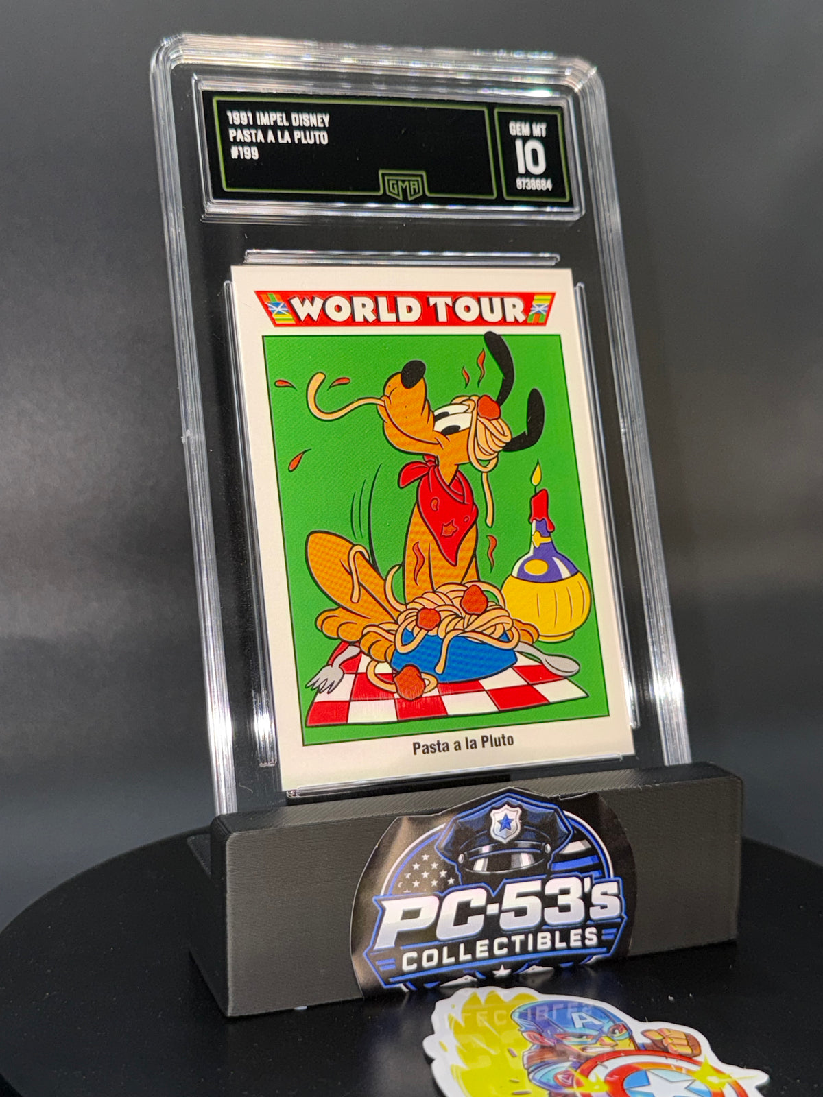 Impel 1991 Disney World Tour #199 “Pasta a la Pluto” Pluto Graded GEM-MT 10
