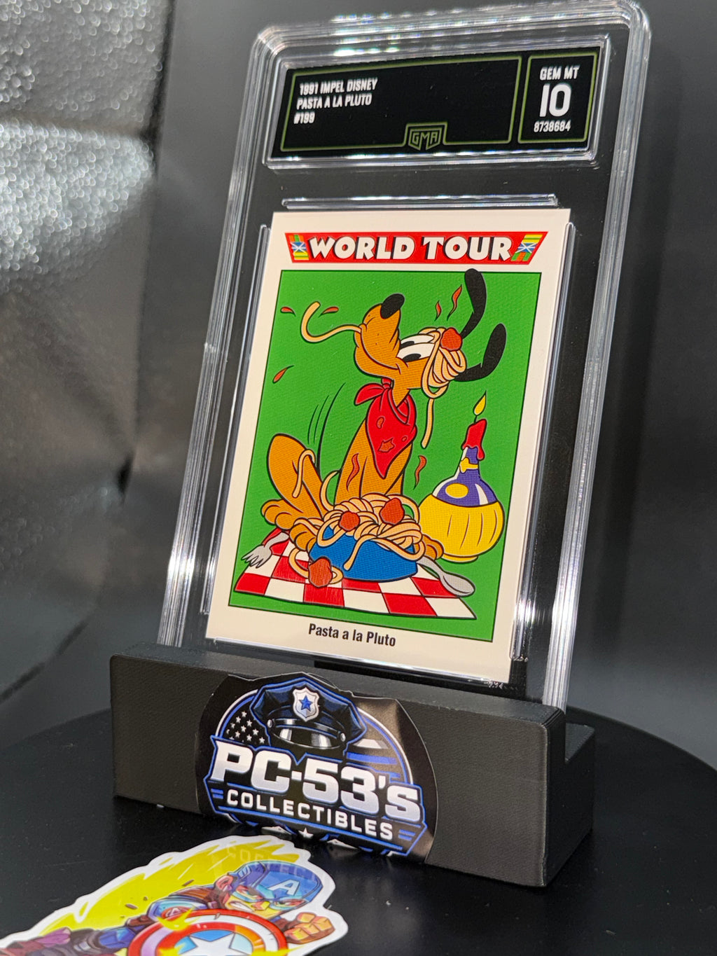 Impel 1991 Disney World Tour #199 “Pasta a la Pluto” Pluto Graded GEM-MT 10