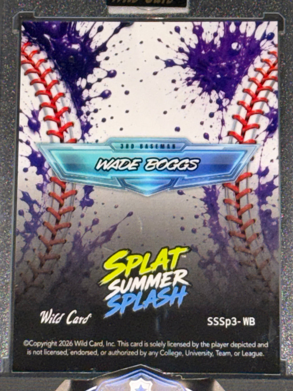 Wild Card 2026 Splat Summer Splash Kaleidoscope Purple Wade Boggs 4/4