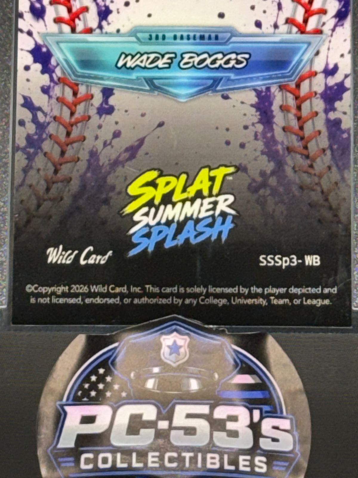 Wild Card 2026 Splat Summer Splash Kaleidoscope Purple Wade Boggs 4/4