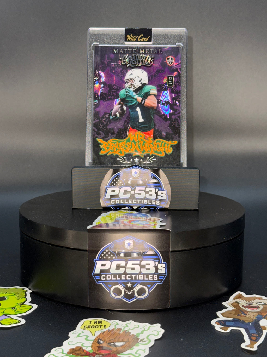 Wild Card 2026 Football Matte Metal Graffiti Purple Lava Bryson Wright 6/12