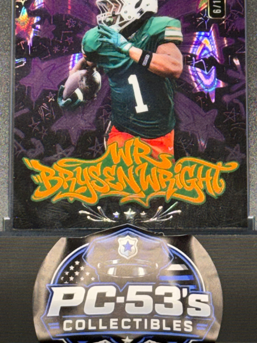 Wild Card 2026 Football Matte Metal Graffiti Purple Lava Bryson Wright 6/12