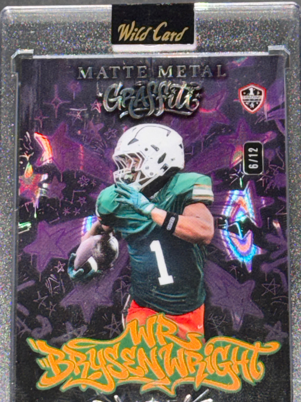 Wild Card 2026 Football Matte Metal Graffiti Purple Lava Bryson Wright 6/12