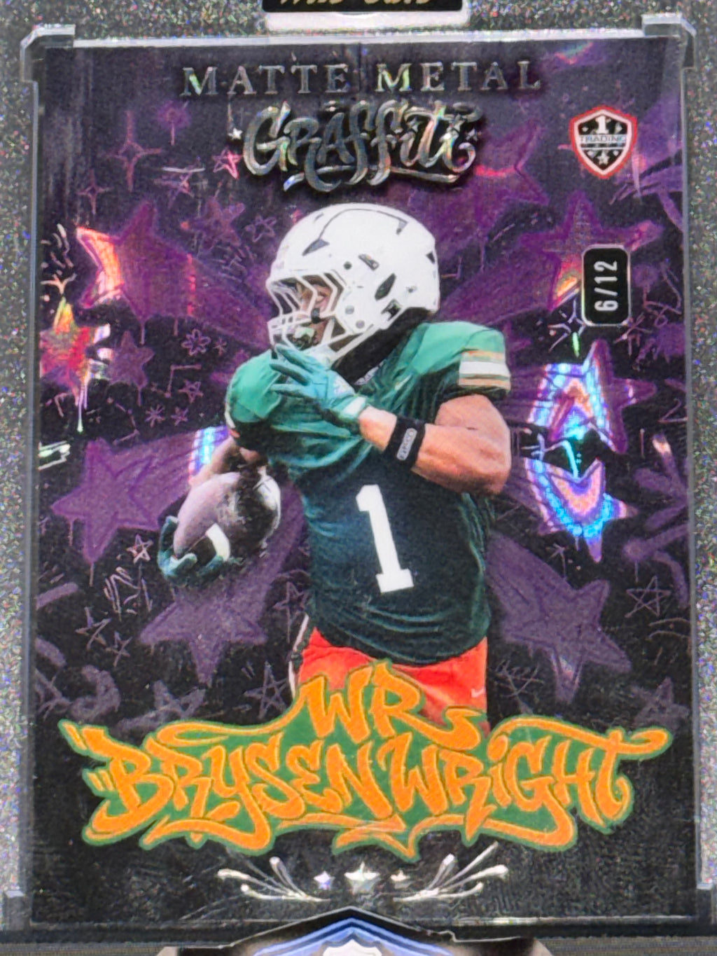 Wild Card 2026 Football Matte Metal Graffiti Purple Lava Bryson Wright 6/12