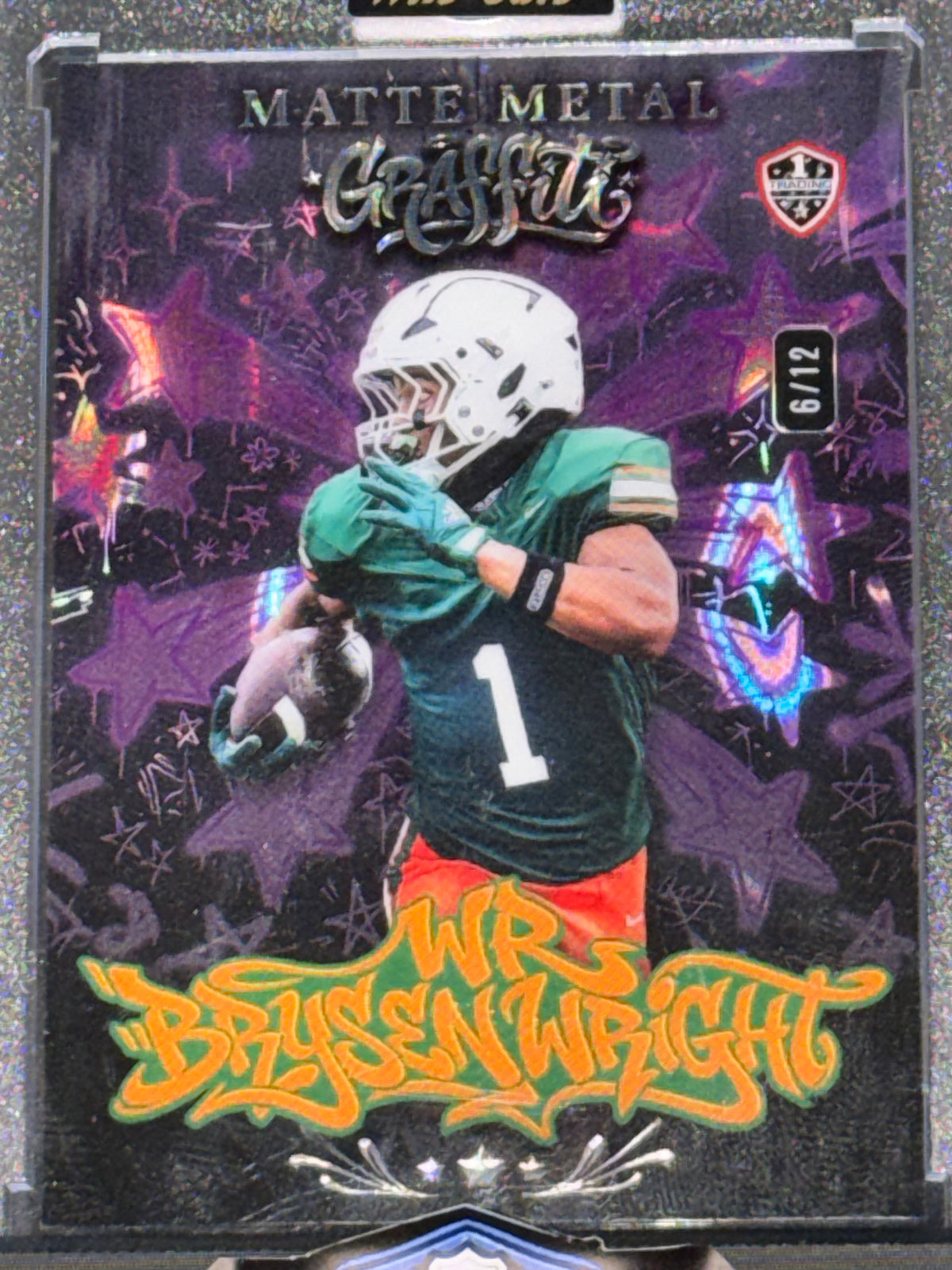 Wild Card 2026 Football Matte Metal Graffiti Purple Lava Bryson Wright 6/12