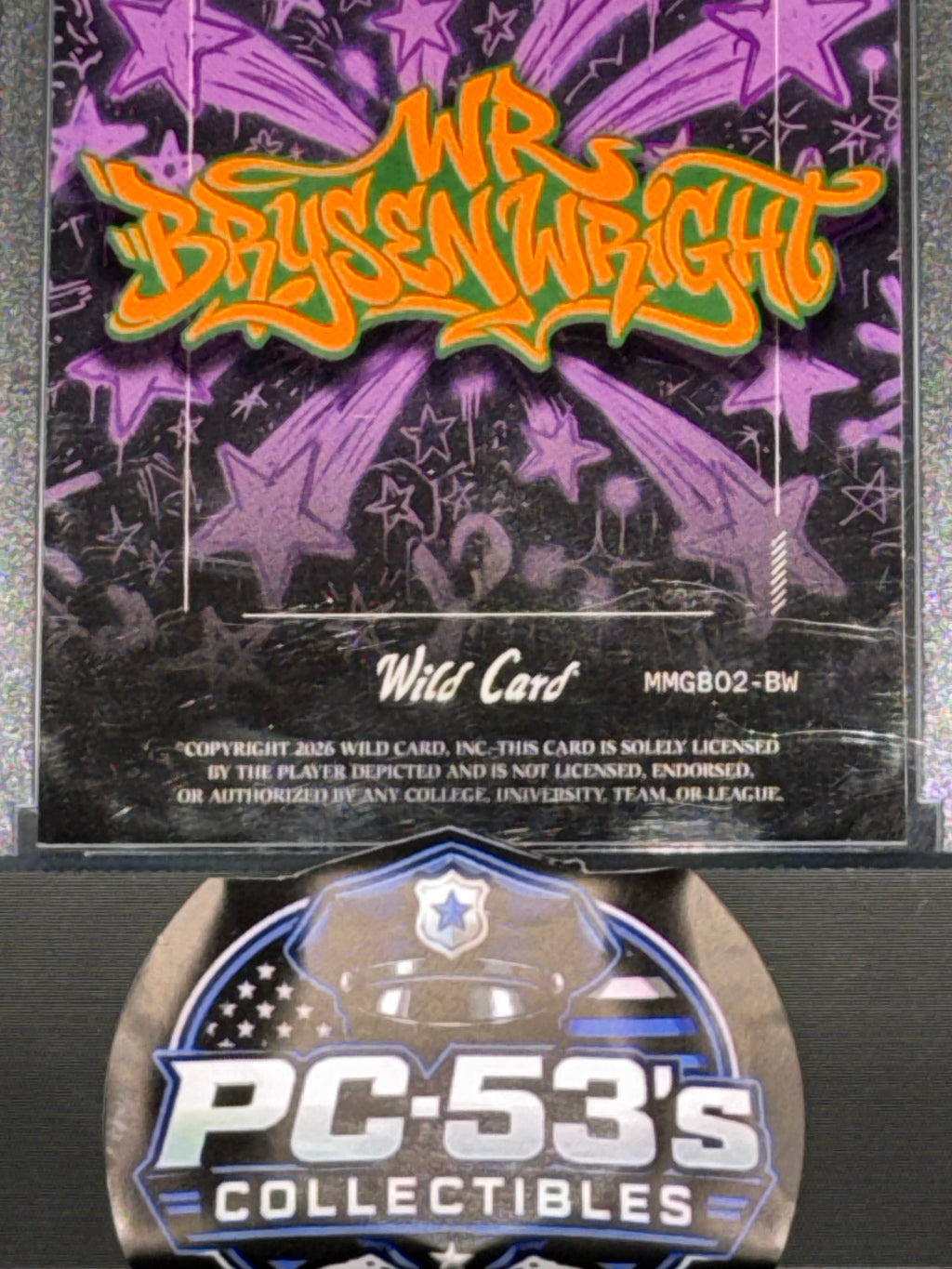 Wild Card 2026 Football Matte Metal Graffiti Purple Lava Bryson Wright 6/12