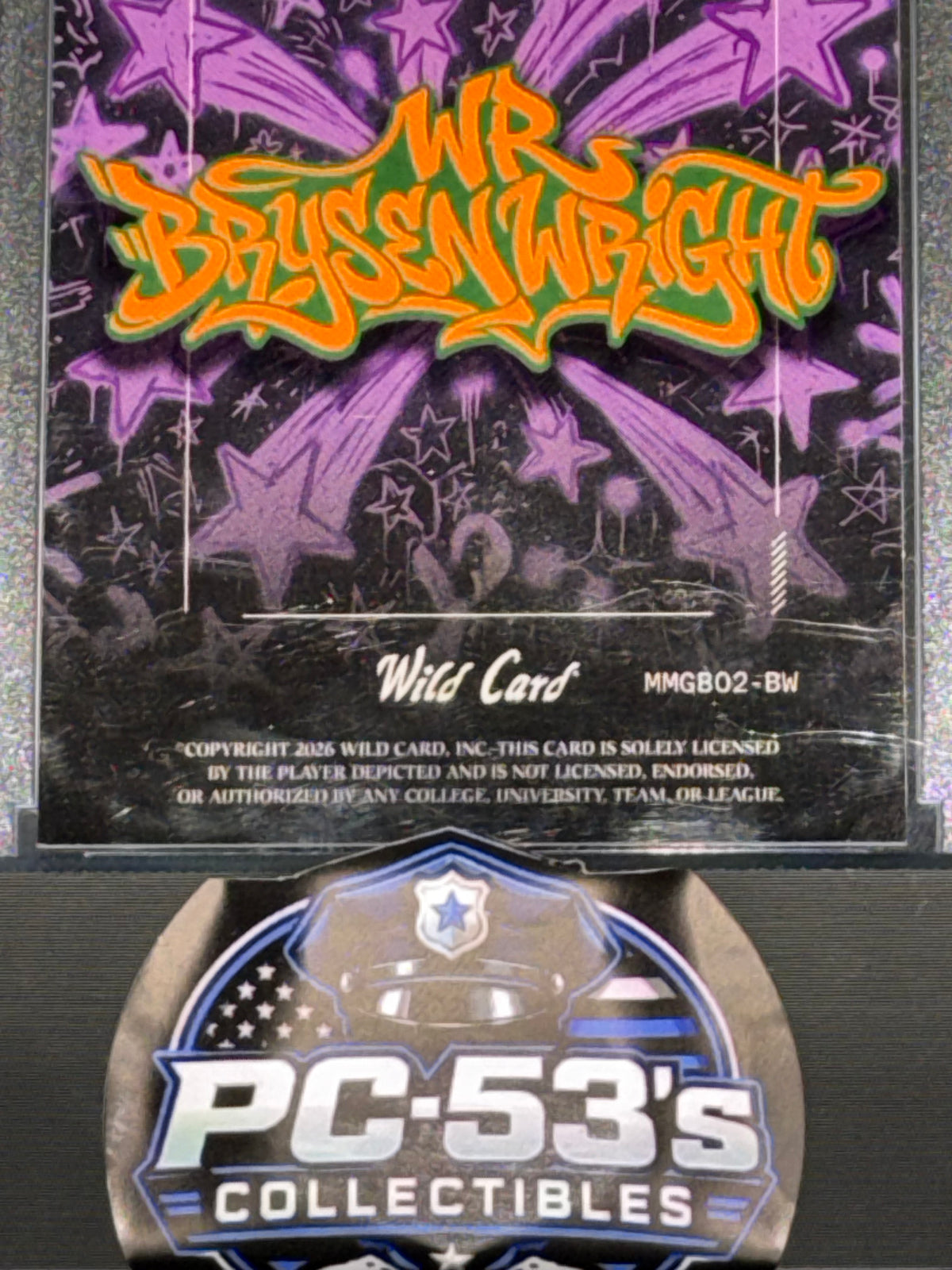 Wild Card 2026 Football Matte Metal Graffiti Purple Lava Bryson Wright 6/12