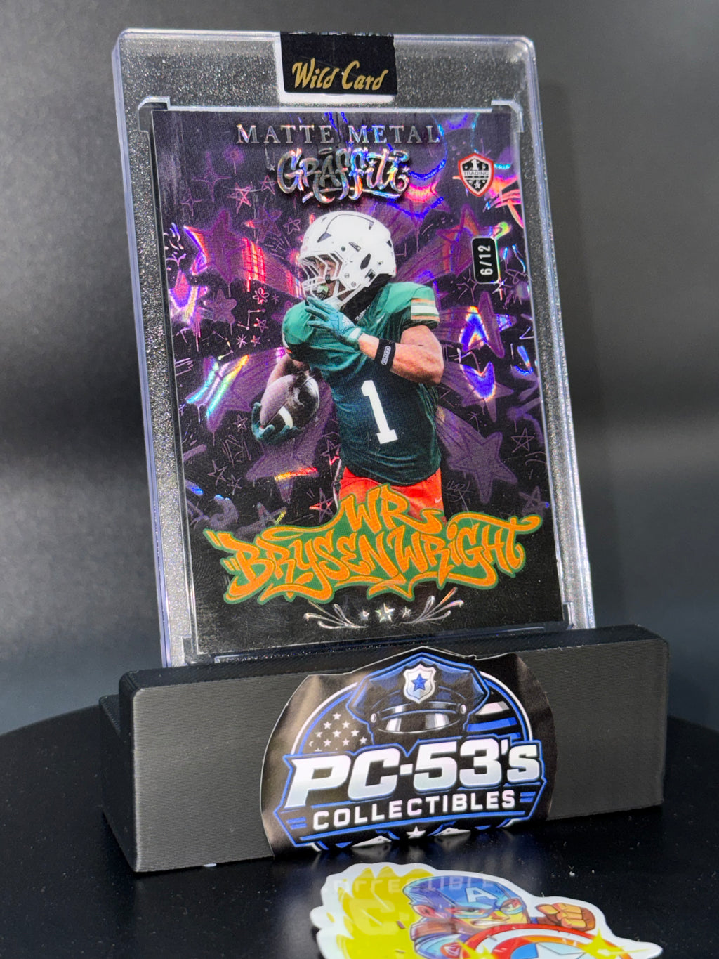 Wild Card 2026 Football Matte Metal Graffiti Purple Lava Bryson Wright 6/12