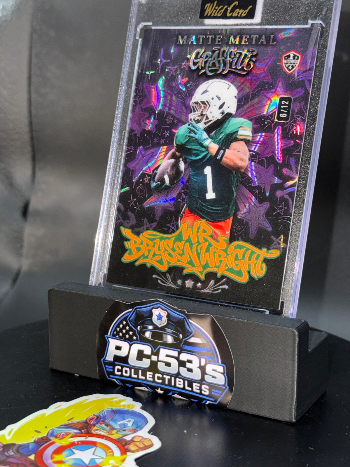 Wild Card 2026 Football Matte Metal Graffiti Purple Lava Bryson Wright 6/12