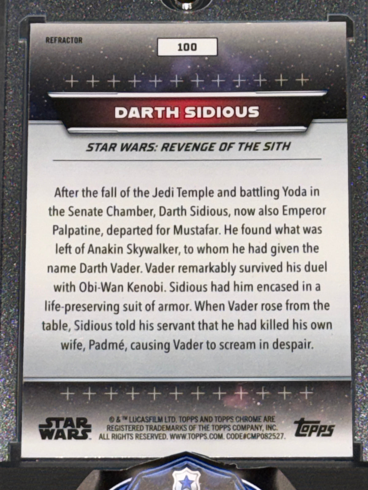 Topps Star Wars Topps Chrome Refractor #100 Darth Sidious Mustafar ROTS