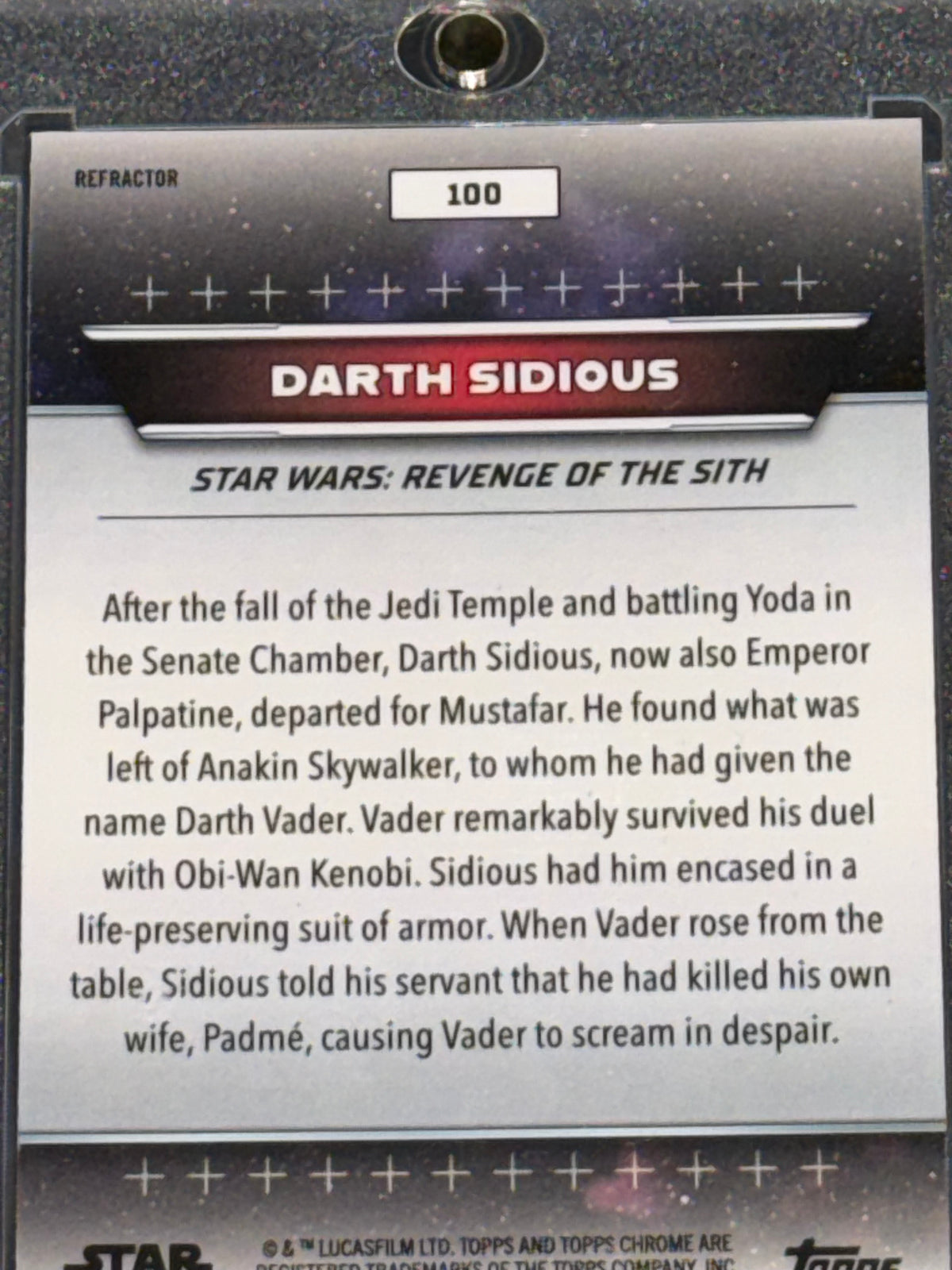 Topps Star Wars Topps Chrome Refractor #100 Darth Sidious Mustafar ROTS