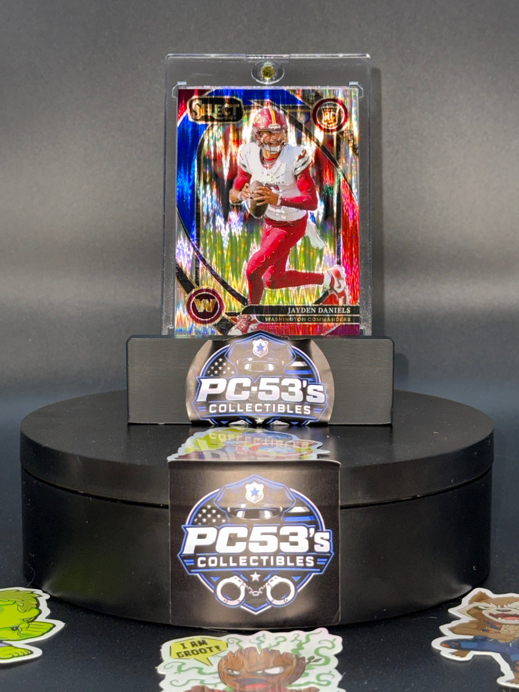 Panini 2024 Select Jayden Daniels RC Prizm Red & Blue Shock Club Level #217