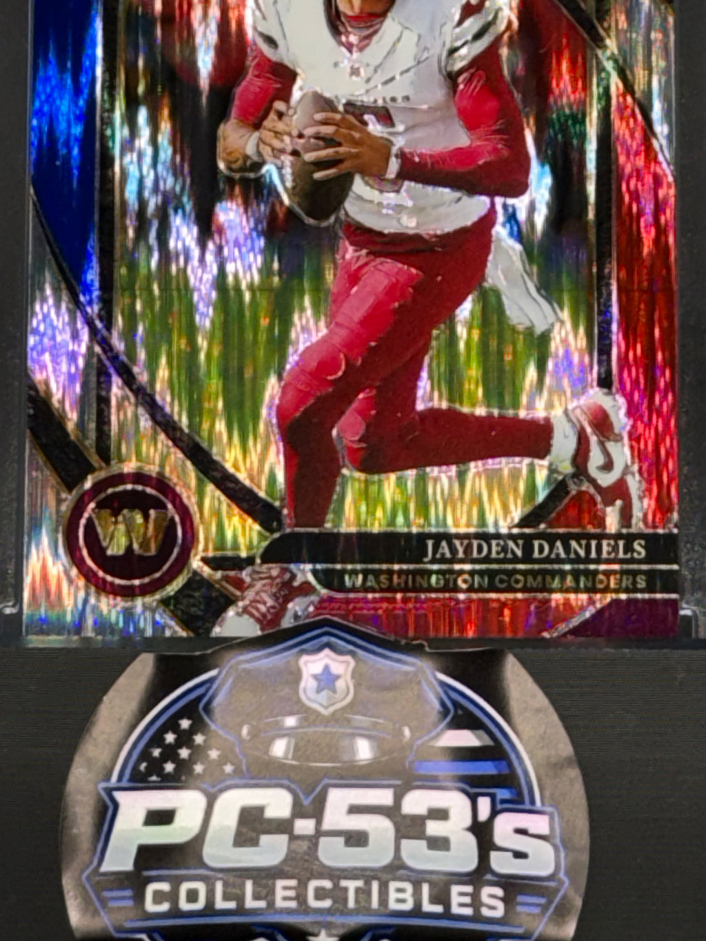 Panini 2024 Select Jayden Daniels RC Prizm Red & Blue Shock Club Level #217