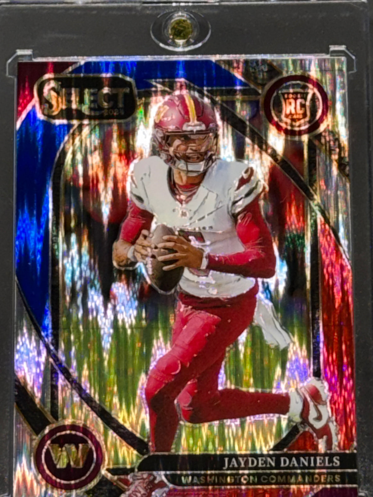 Panini 2024 Select Jayden Daniels RC Prizm Red & Blue Shock Club Level #217