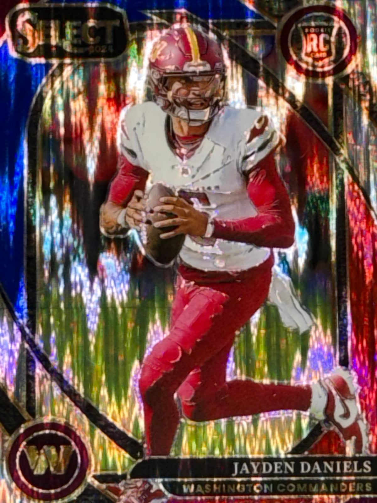Panini 2024 Select Jayden Daniels RC Prizm Red & Blue Shock Club Level #217