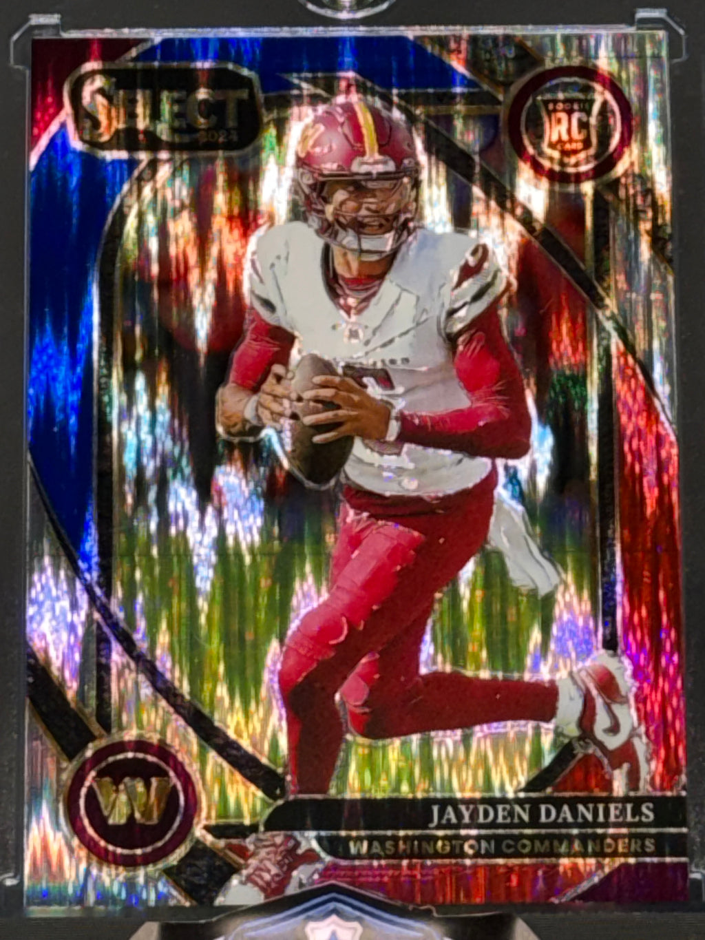 Panini 2024 Select Jayden Daniels RC Prizm Red & Blue Shock Club Level #217