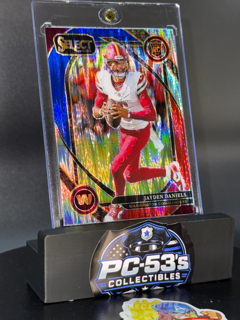 Panini 2024 Select Jayden Daniels RC Prizm Red & Blue Shock Club Level #217