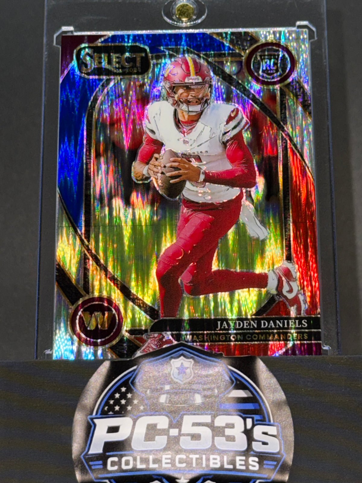 Panini 2024 Select Jayden Daniels RC Prizm Red & Blue Shock Club Level #217