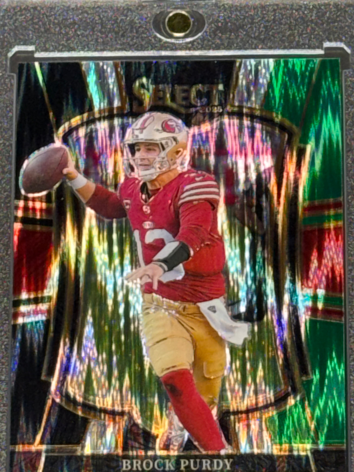 Panini 2025 Select Football Premier Level Black/Green Prizm Brock Purdy #117