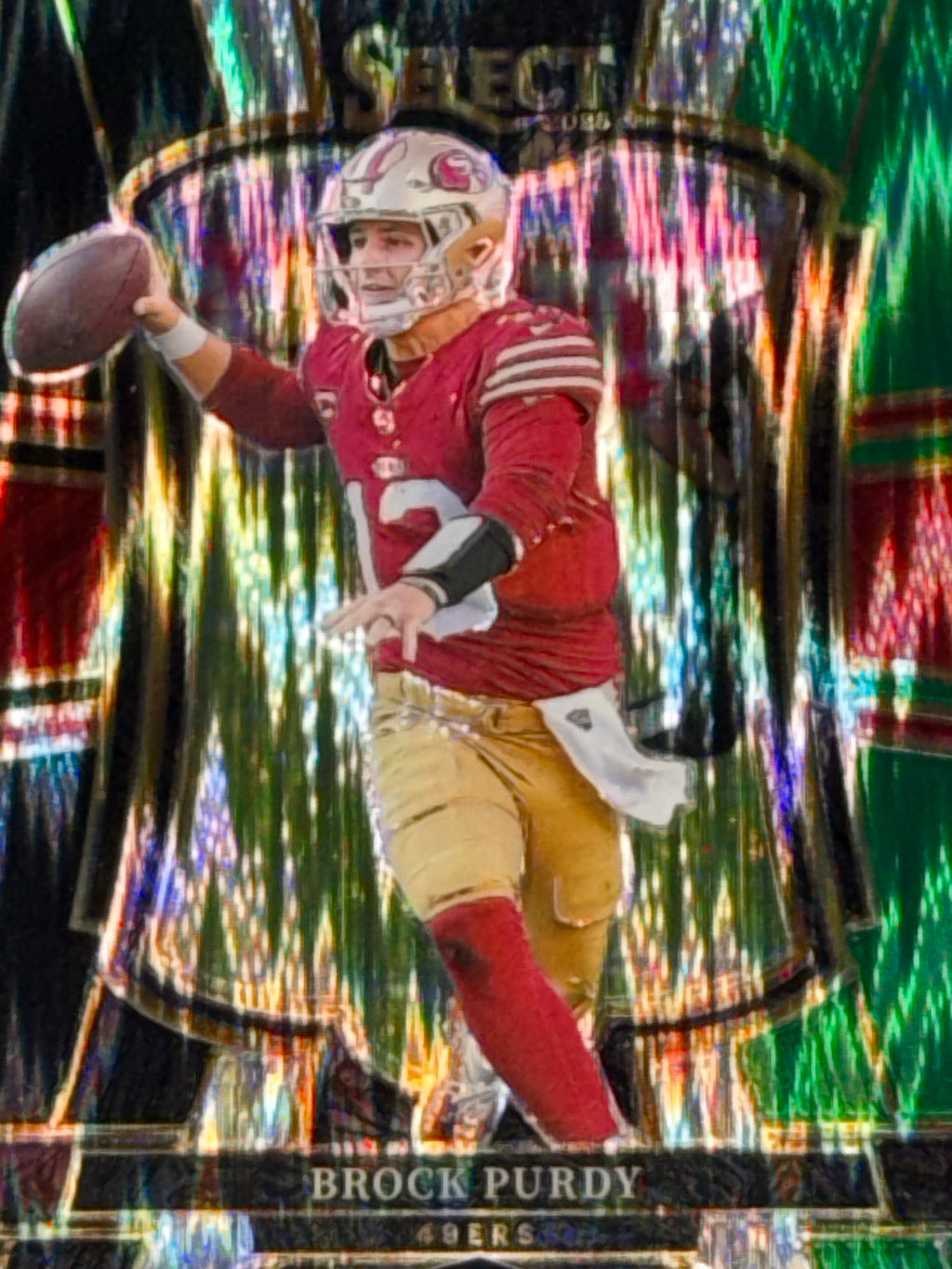 Panini 2025 Select Football Premier Level Black/Green Prizm Brock Purdy #117