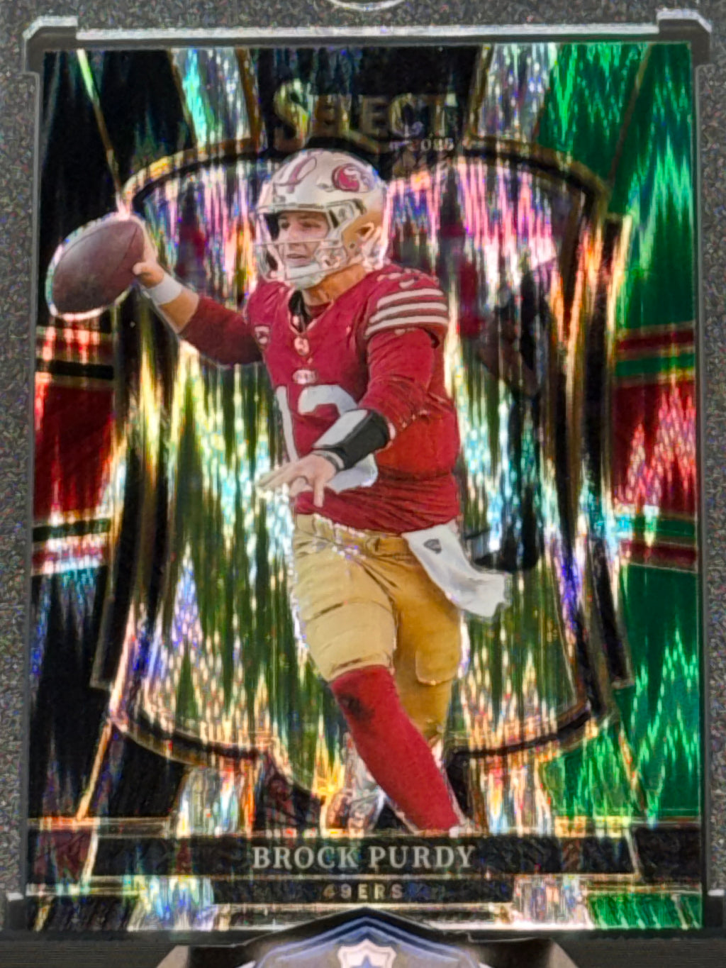 Panini 2025 Select Football Premier Level Black/Green Prizm Brock Purdy #117