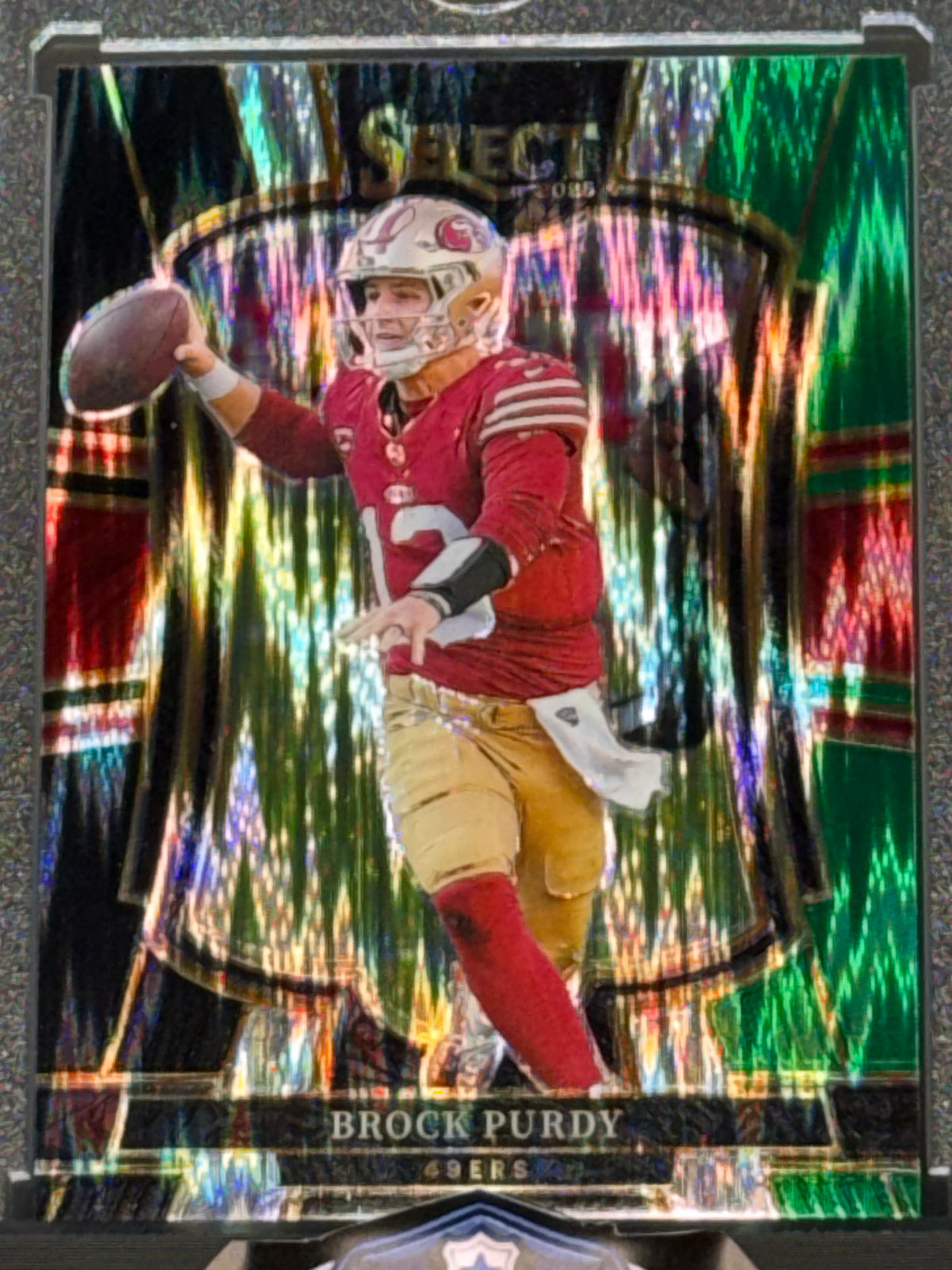 Panini 2025 Select Football Premier Level Black/Green Prizm Brock Purdy #117