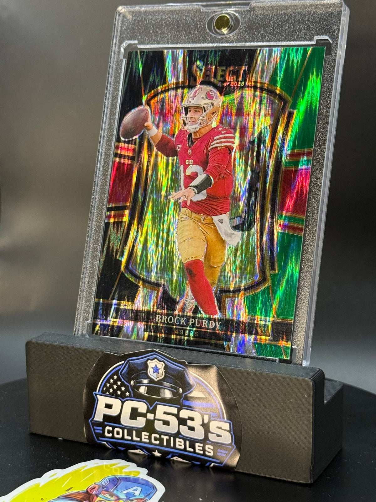 Panini 2025 Select Football Premier Level Black/Green Prizm Brock Purdy #117