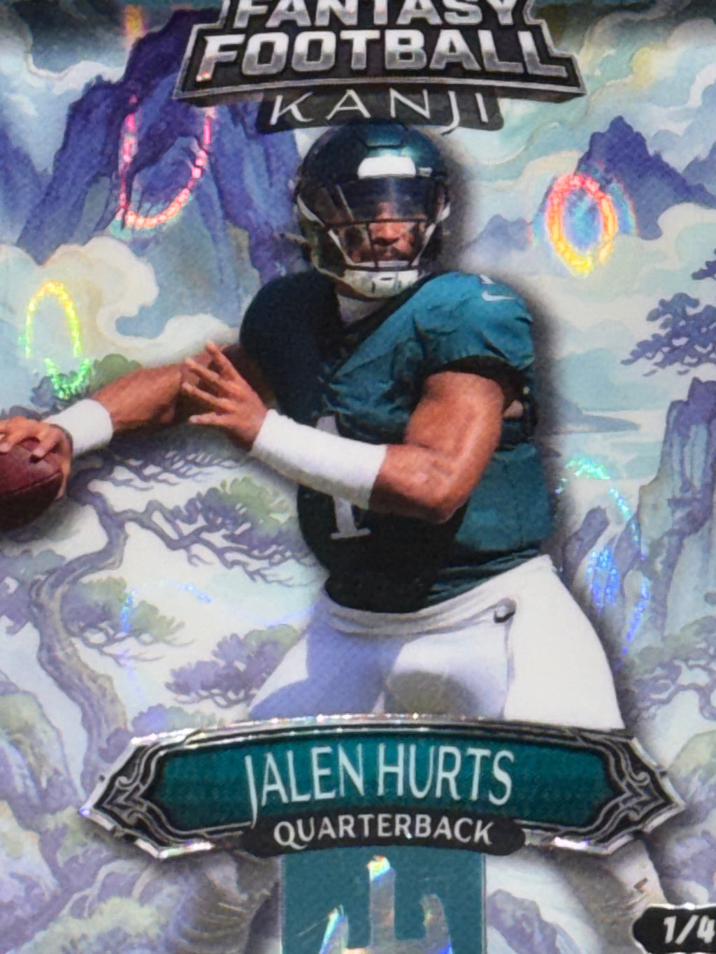 Wild Card 2026 Fantasy Football Kanji Lava Mountain Blue Jalen Hurts 1/4