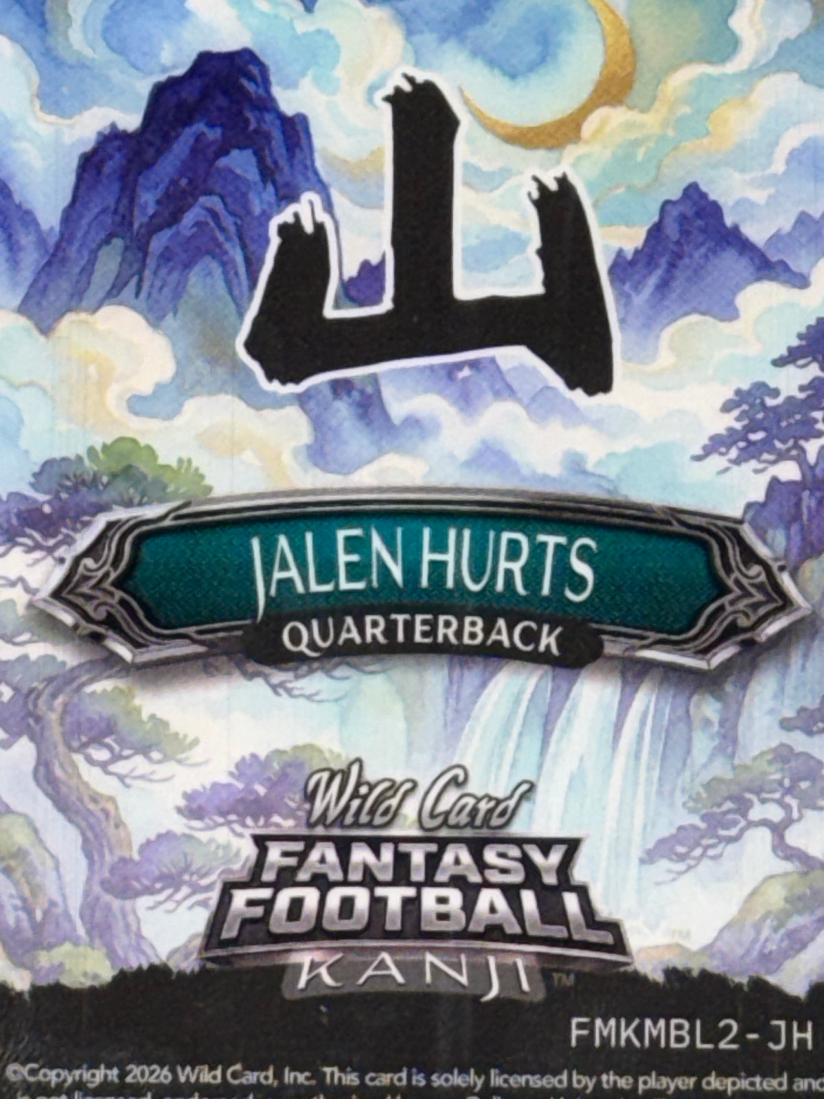 Wild Card 2026 Fantasy Football Kanji Lava Mountain Blue Jalen Hurts 1/4