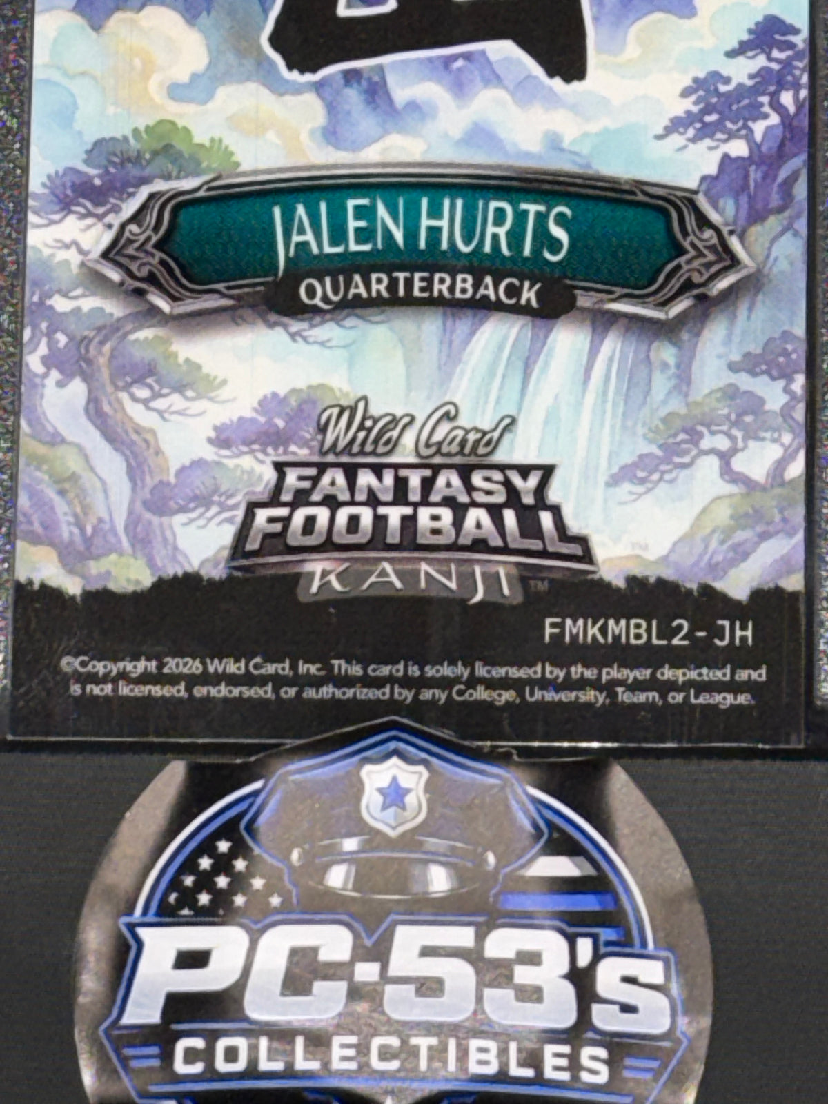 Wild Card 2026 Fantasy Football Kanji Lava Mountain Blue Jalen Hurts 1/4