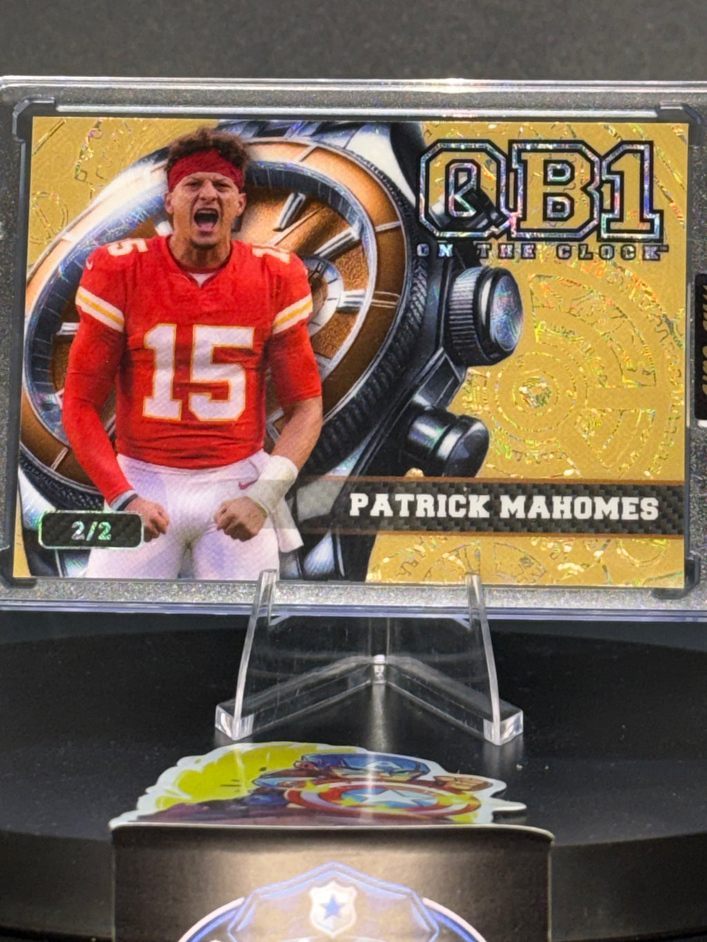 Wild Card 2026 “On The Clock” QB1 Gold Shimmer Patrick Mahomes 2/2