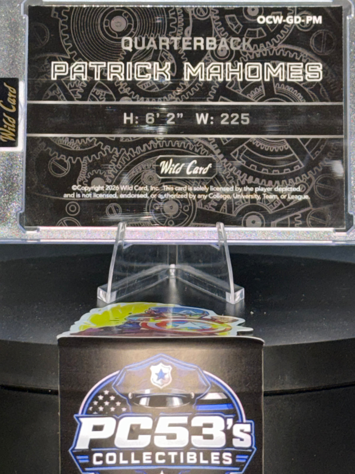 Wild Card 2026 “On The Clock” QB1 Gold Shimmer Patrick Mahomes 2/2