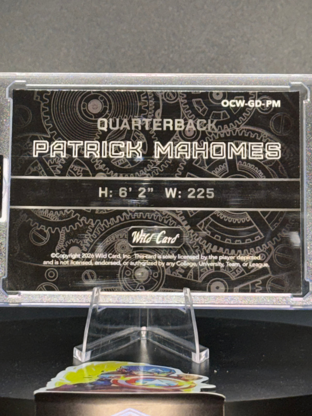 Wild Card 2026 “On The Clock” QB1 Gold Shimmer Patrick Mahomes 2/2