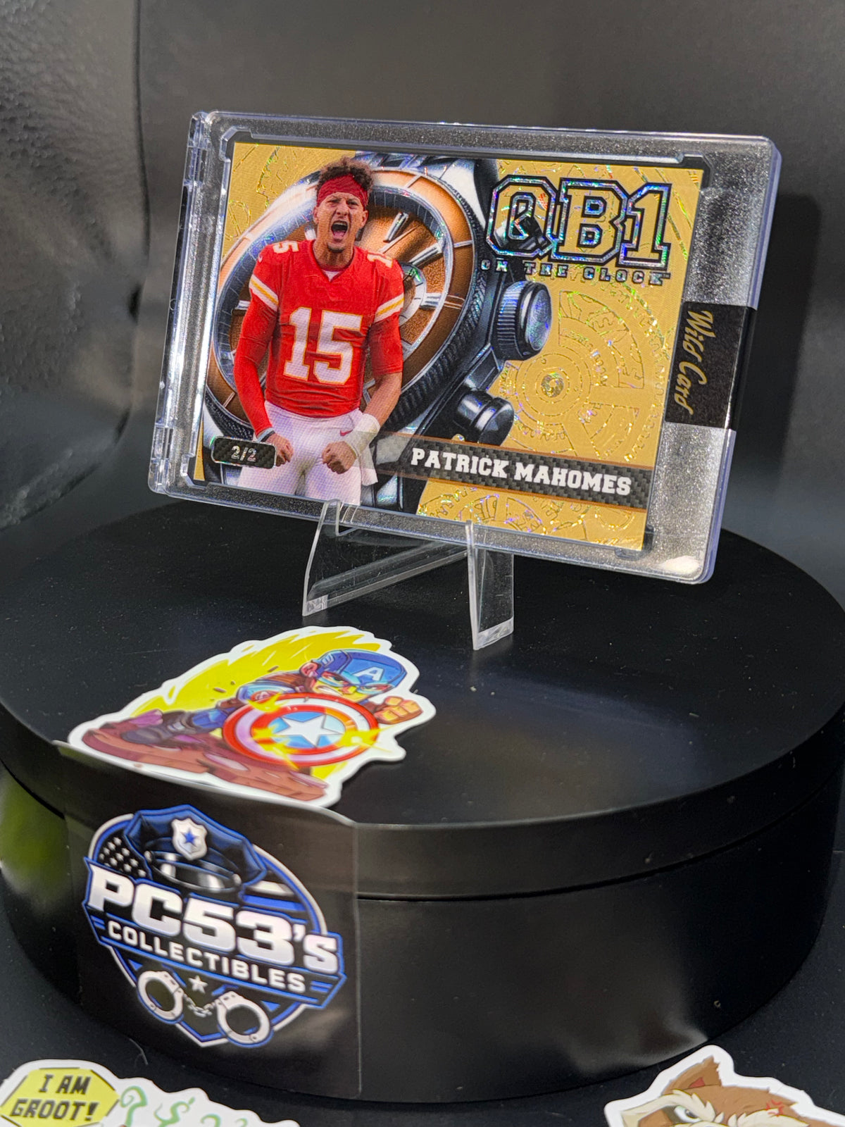 Wild Card 2026 “On The Clock” QB1 Gold Shimmer Patrick Mahomes 2/2