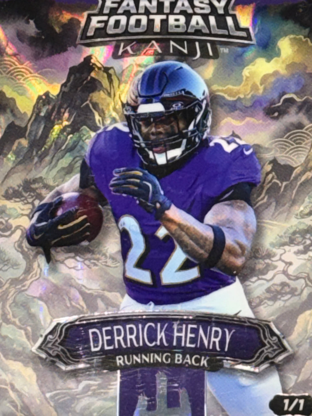 Wild Card 2026 Fantasy Football Kanji Lava Mountain Black Derrick Henry 1/1