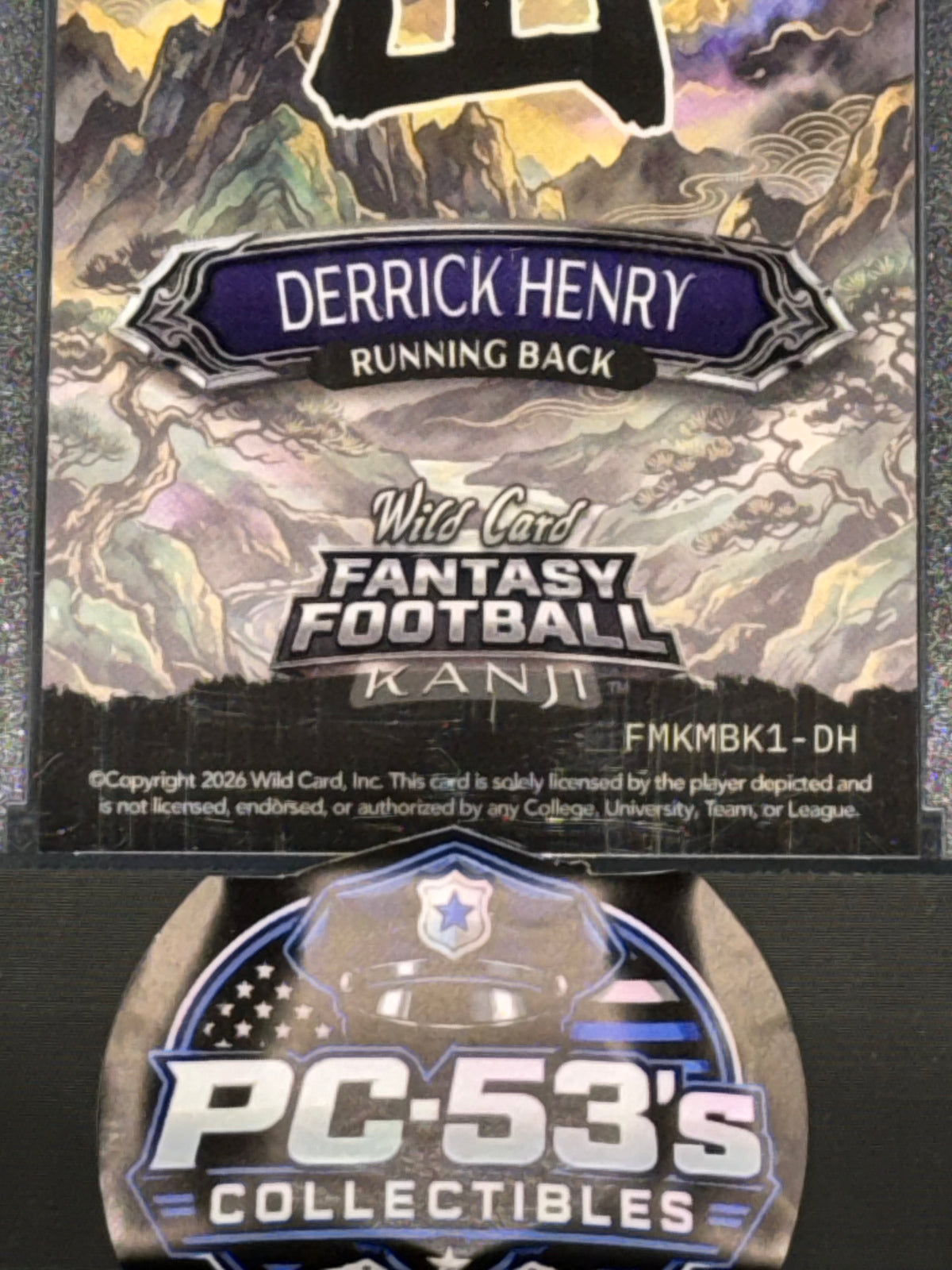 Wild Card 2026 Fantasy Football Kanji Lava Mountain Black Derrick Henry 1/1